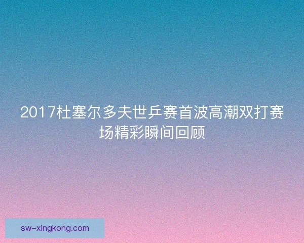 2017杜塞尔多夫世乒赛首波高潮双打赛场精彩瞬间回顾 2017杜塞尔多夫世乒赛首波高潮双打赛场精彩瞬间回顾