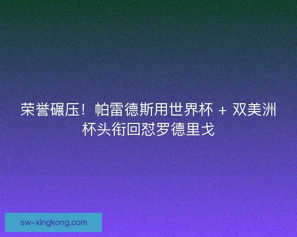 荣誉碾压！帕雷德斯用世界杯 + 双美洲杯头衔回怼罗德里戈