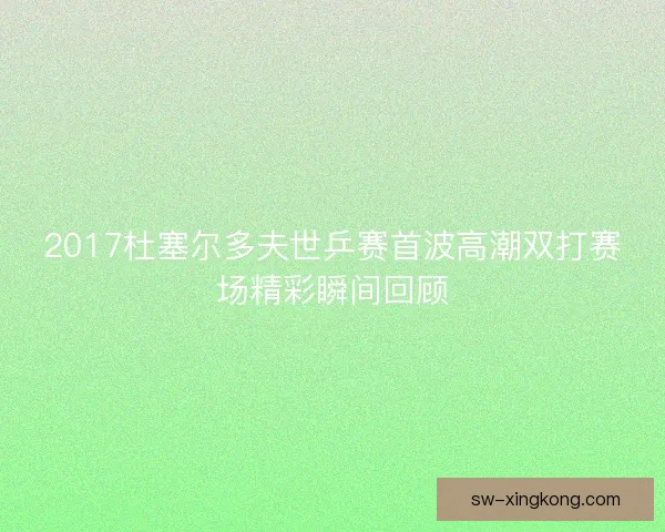 2017杜塞尔多夫世乒赛首波高潮双打赛场精彩瞬间回顾